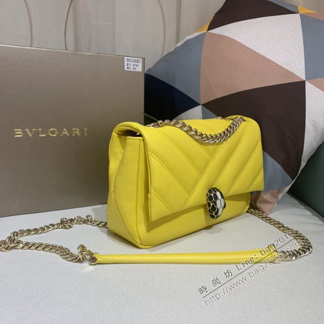 Bvlgari女包 寶格麗2020新款 幾何形狀牛皮鏈條單肩斜挎女包 古力娜紮同款 287993  fyd1559